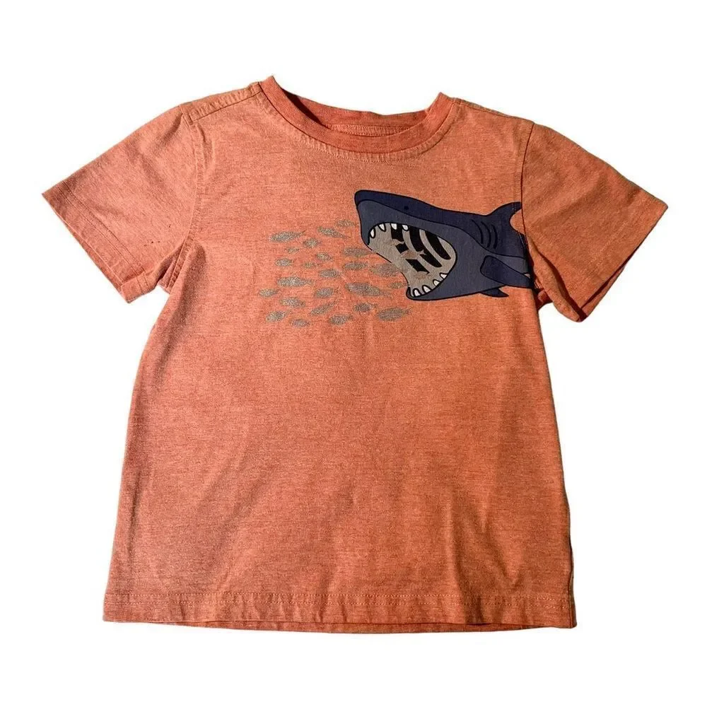 Kid’s Shark & Silver Fish Short-sleeve T-shirt,6